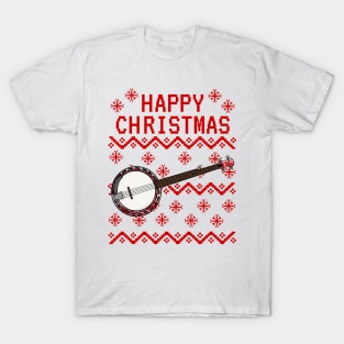 Banjo Ugly Christmas Banjoist Folk Musician T-Shirt